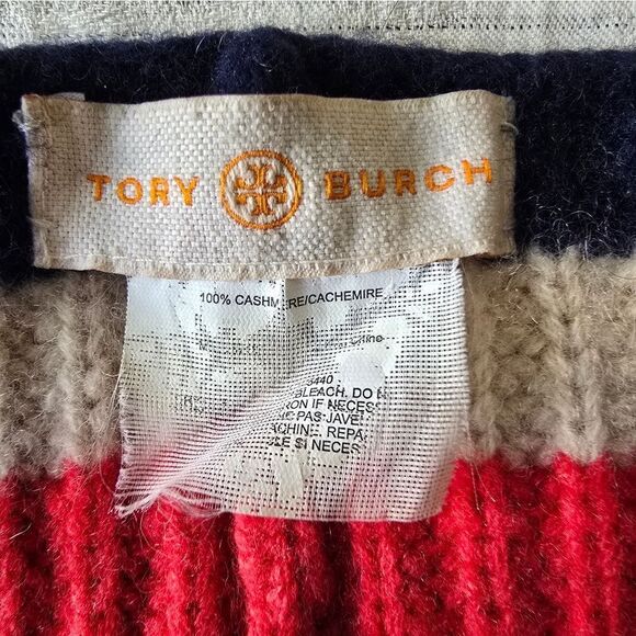 Tory Burch Cashmere Multicolor Striped Neck Warmer Snood - Picture 3 of 3